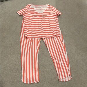 Liz Claiborne Lace Trim Sleepwear Set Women-L Soft Comfy Peach